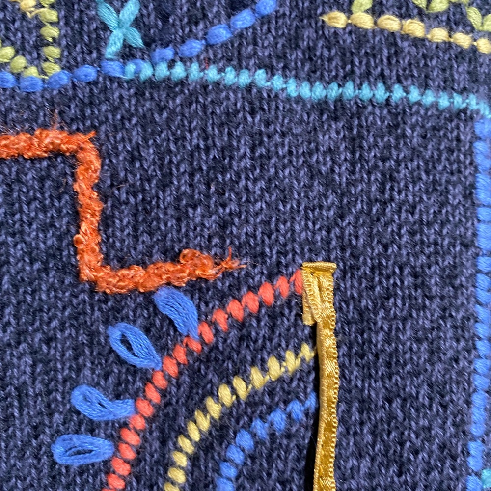 Peruvian Connection Black Jacket with Colorful Em… - image 12